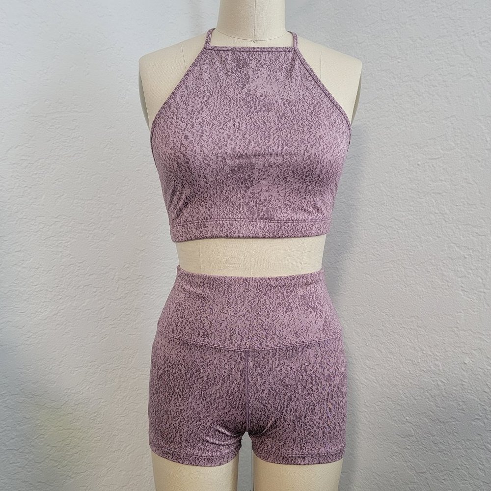 Forever 21 Activewear Bra & Short Set in Lavender